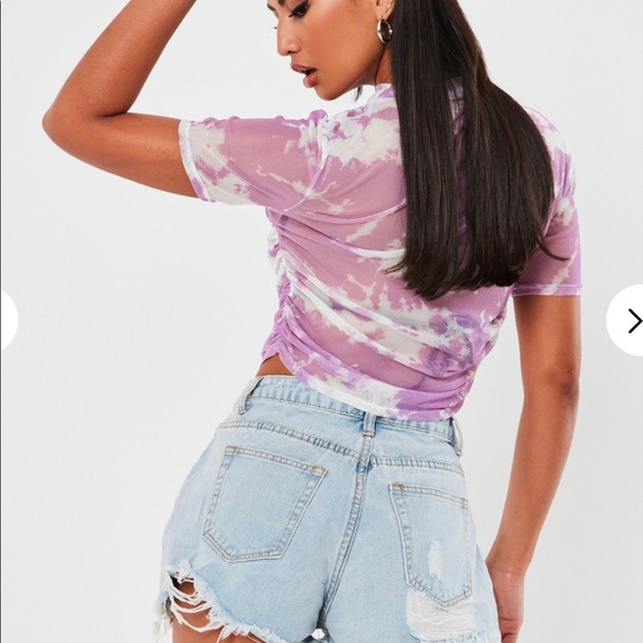 Playboy Pink Tie Dye Mesh Crop Top - Picture 4 of 7